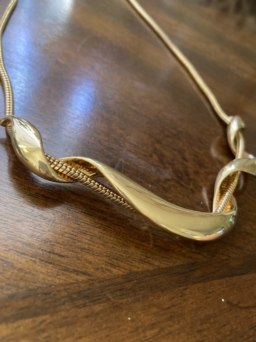 Elegant Gold-Tone Twisted Collar Necklace - Women Jewelry